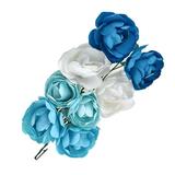 Handmade Paper Rosebud Embellishments 1-Inch 8-Count Blue