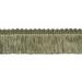 1 1/2 (3.5cm) Basic Solid Collection Shiny Brush Fringe Trim # 0150SB Dark Khaki Green #L80 (Dark Khaki Beige Green) 5 Yards (15 ft/4.5m)