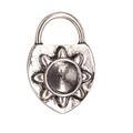 Drop/Pendants Antique-Silver Plated Lock With Star Rivoli Setting 38.7x26.3mm Fits 13mm Rivoli And Shallow Pavilion Crystals Swarovski Crystals