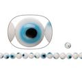 Glass Beads White Base Evil Eye Amulet Design 8mm Round. 36Cm StrinGram/pack (2-Pack Value Bundle) SAVE $1