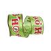 Reliant Ribbon - 93170W-601-40F Ho-ho-ho Glitter Metallic Lame Wired Edg Ribbon Lime/red 2-1/2 Inch 10 Yards