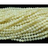 4mm Finely Cut White Shell Faceted Beads For Jewelry Making