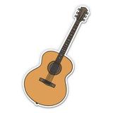 Acoustic Guitar - 5 Vinyl Sticker - For Car Laptop I-Pad - Waterproof Decal