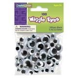 Pacon CK-344602-6 Black Creativity Street Wiggle Eyes Assorted Size - 100 Per Pack - Pack of 6