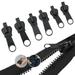 AUTCARIBLE 6PCS Zipper Repair Kit Universal Zipper Fixer with Metal Slide Fix Any Zippers Instantly 3 Different Zipper Sizes for 3# 5# and 7# Zippers
