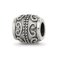 Fancy Bead White Sterling Silver Themed 8.18 mm Reflections Scroll Bali Bead