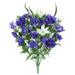 Admired by Nature 40 Stems Artificial Full Blooming Lily Rose Bud Carnation & Mum with Greenery Mixed Flower Bush - Blue