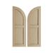 Ekena Millwork Timberthane Two Equal Flat Panel w/Quarter Round Arch Top Faux Wood Shutters (Per Pair) Wood in Brown | 68 H x 15 W x 1 D in | Wayfair