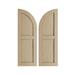 Ekena Millwork Timberthane Two Equal Flat Panel w/Quarter Round Arch Top Faux Wood Shutters (Per Pair) Wood in Brown | 76 H x 15 W x 1 D in | Wayfair