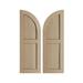 Ekena Millwork Timberthane Two Equal Flat Panel w/Quarter Round Arch Top Faux Wood Shutters (Per Pair) Wood in Brown | 62 H x 15 W x 1 D in | Wayfair