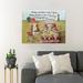 Trinx Cows By Car Of Flowers - Having Home & Family Is A Blessing - 1 Piece Rectangle Graphic Art Print On Wrapped Canvas in Brown/Green/Red | Wayfair