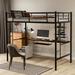 Mason & Marbles Loft Bed w/ Desk & Shelf Wood in Black/Brown | 71.6 H x 41.4 W x 78.1 D in | Wayfair FD6DC18CE36F4456857D896050F56E1C