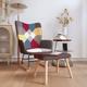Design In - Chaise à bascule Style Moderne, Rocking Chair Fauteuil Relax, avec tabouret Patchwork