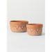 Sullivans Set of 2 Cement Dish Garden Vase 4"H & 3.5"H Brown - 7"L x 7"W x 4"H, 5.5"L x 5.5"W x 3.5"H