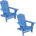 Sunnydaze All-Weather Blue Outdoor Adirondack Chair with Drink Holder - Set of 2