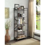 5-Tier Bookshelf Bookcase Home Office Open Storage Display Shelf Antique Oak Sandy Gray