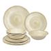 UPware 12-Piece Rope Melamine Dinnerware Set, Sand