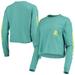 Women's League Collegiate Wear Green Oregon Ducks Clothesline Cotton Midi Crop Long Sleeve T-Shirt