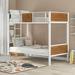 YOFE Bunk Bed Twin Over Twin, Modern Twin Over Twin Bunk Bed Metal Frame, Bunk Beds Twin Over Twin w/ Safety Rail and Ladder, Kids Adults Bunk Bed Twin Over Twin No Box Spring Needed, White, R3979