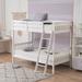 White Twin Over Twin Bunk Bed, YOFE Metal Bunk Bed Twin Over Twin Size, Modern Twin Bunk Beds for Kids, Twin Over Twin Bunk Bed with Ladder/Guardrail, Bunk Bed No Box Spring Needed for Bedroom, R5511