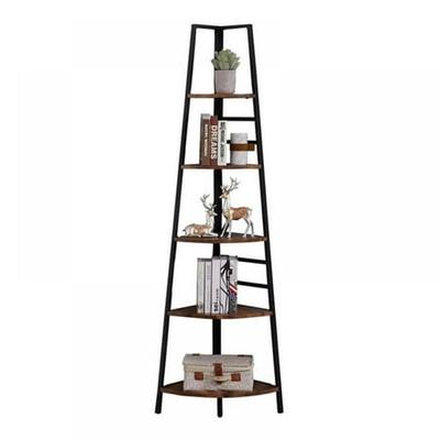 Corner Shelf 5 Tier Bookshelf Plant, Ameriwood Home Lawrence 4 Shelf Ladder Bookcase Bundle Dove Gray