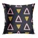 CMFUN Black 70S Abstract Grunge Pink Golden Triangles Modern Scandinavian Pillowcase Cushion Cases 20x20 inch