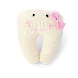 Mud Pie Knit Tooth Pillow Pink