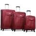 Dejuno The Legacy 3-Piece Softside Lite Spinner Upright Luggage Set - Burgundy