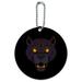 Black Panther Leopard Jaguar Face Tribal Round Luggage ID Tag Card Suitcase Carry-On