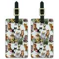 Cats Kittens in Hats Pattern Luggage ID Tags Suitcase Carry-On Cards - Set of 2