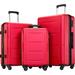 20" 24" 28" Lightweight Luggage Suitcase Set, Travel Hardside Luggage Set in Red