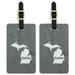 Graphics and More Michigan MI Home State Luggage Suitcase ID Tags Set of 2 - Textured Grey Gray