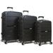 Dejuno Ark 3-Piece Lightweight Hardside Spinner Luggage Set - Black