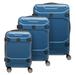 FUL Molded Detail Hard Sided 3 Piece Luggage Set, Blue Sky, 29, 25, and 21in Suitcases