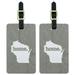 Graphics and More Wisconsin WI Home State Luggage Suitcase ID Tags Set of 2 - Textured Warm Grey Gray