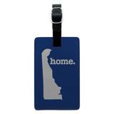 Delaware DE Home State Solid Navy Blue Officially Licensed Rectangle Leather Luggage Card Suitcase Carry-On ID Tag