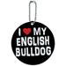 I Love My English Bulldog Stylish Round Luggage ID Tag Card for Suitcase or Carry-On