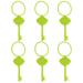 Silicone Luggage Tag, Antique Skeleton Key Shape, Flexible Silicone Travel ID Identification Labels, Luggage Tags For Suitcases, Green - Lot of 6.