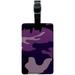 Purple Camouflage Army Soldier Leather Luggage ID Tag Suitcase Carry-On