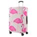 American Green Travel Flamingo Print Elastic Luggage Cover in Pink, Lightweight and foldable for easy storage