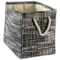 Design Imports Paper Bin Tweed Black Rectangle Small, 11"x10"x9", 100% Natural Woven Paper, Black