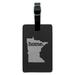 Minnesota MN Home State Solid Dark Gray Grey Officially Licensed Rectangle Leather Luggage Card Suitcase Carry-On ID Tag