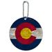Rustic Distressed Colorado State Flag Round Luggage ID Tag Card Suitcase Carry-On