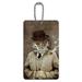 Tiger in Hat and Suit Smoking Pipe Luggage Card Suitcase Carry-On ID Tag