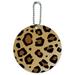 Leopard Print Animal Spots Round Luggage ID Tag Card Suitcase Carry-On