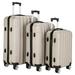 3-in-1 Luggage ABS Storage Suitcases Waterproof Trolley Cases with Spinner Wheels Travel Baggage, Grey