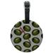 Martini Green Olive Pattern Round Leather Luggage Card Suitcase Carry-On ID Tag