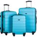MEROTABLE 3 Piece Luggage Set Hardside Spinner Suitcase with TSA Lock 20" 24' 28" Available,Sky Blue