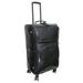 Amerileather Amerileather Black Leather Croco-Print Luggage on Spinner Wheels