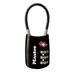 1-3/16in (30mm) Wide Set Your Own Combination TSA-Accepted Luggage Lock with Flexible Shackle; Black